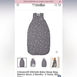 Merino wool baby sleep sack